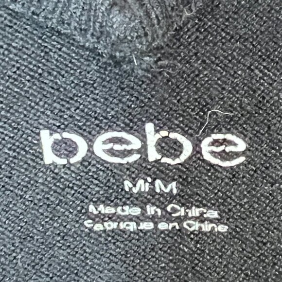 Bebe Black Sweater Tunic Top Rhinestones Small - Picture 8 of 11